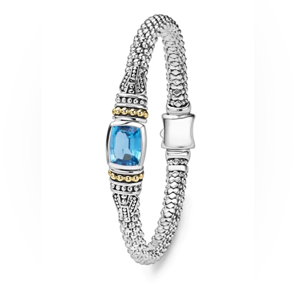 LAGOS LONDON BLUE TOPAZ CAVIAR BRACELET 6mm